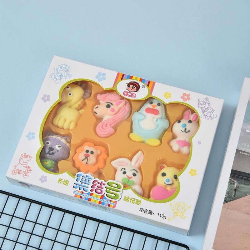 LeSiQi Marshmallows (Cartoon rally number) 110g，Snack food、Afternoon tea、 Office snacks、Children's snacks