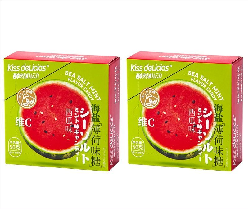 HaiYi Mint candy 50g (sea salt and watermelon flavor 50g、Rose lychee flavor 50g）Snack food、Afternoon tea、 Office snacks、Children's snacks