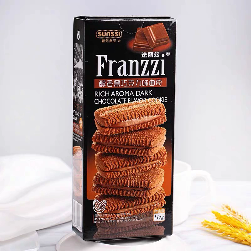 Franzzi Dark chocolate cookies 115g，Snack food、Afternoon tea、 Office snacks、Children's snacks