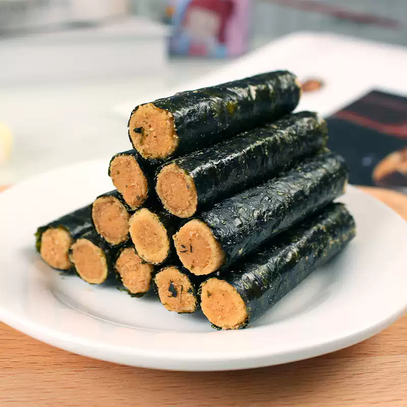 Seaweed roll，ZEK Seaweed roll 90g， Meat floss flavor and Salty egg yolk flavor ，Seaweed biscuit，Healthy and Delicious，nack food、Afternoon tea、 Office snacks、Children's snacks，