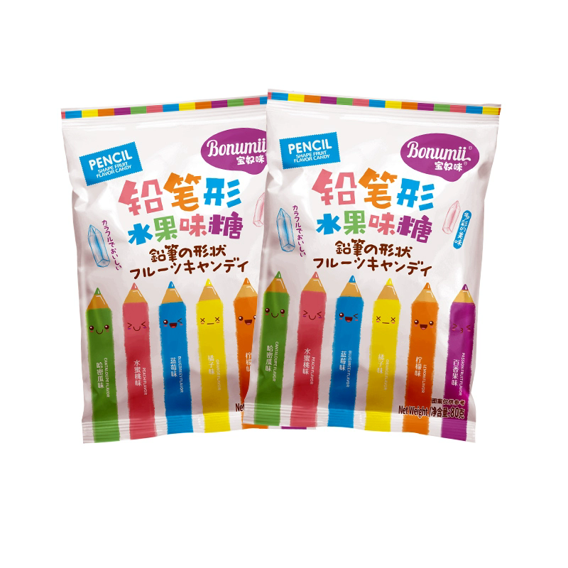 Bonumii Pencil-shaped fruit soft candy 80g  Snack food、Afternoon tea、 Office snacks、Children's snacks