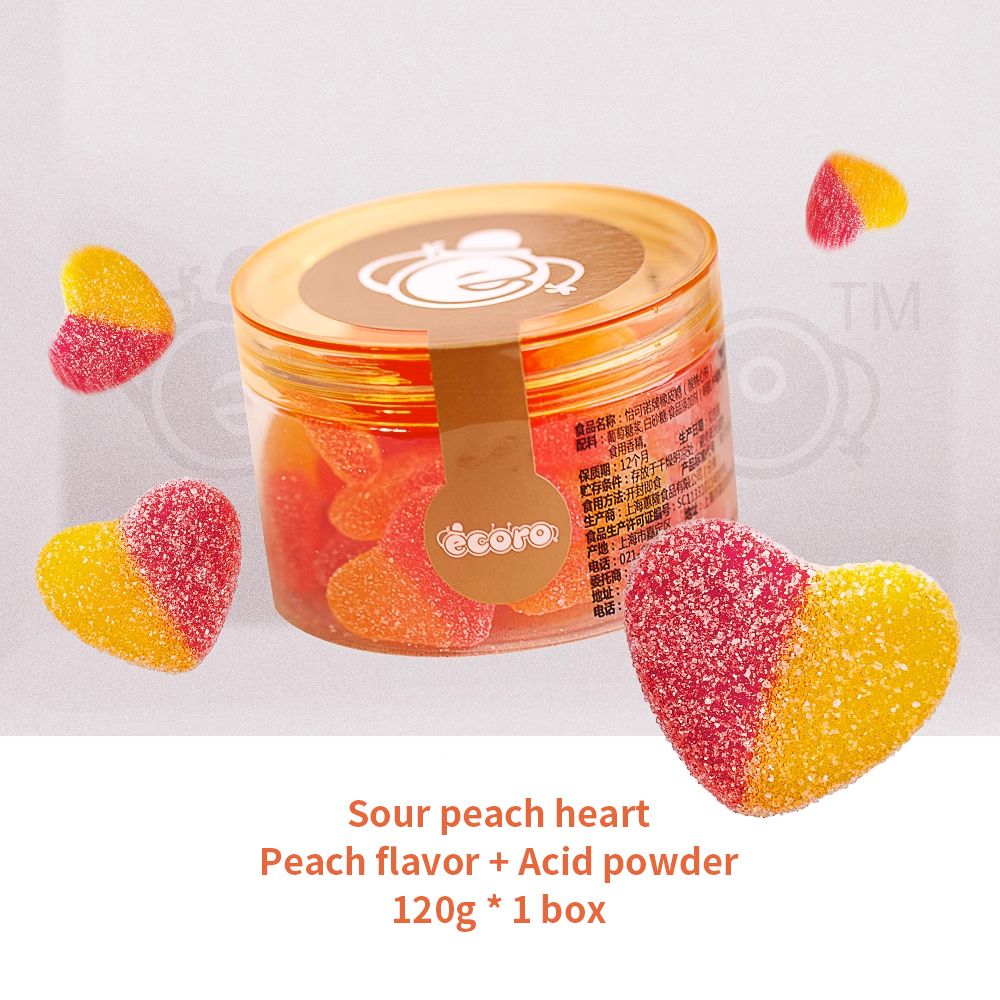 ecoro gummy candys 120g；Iconor (sour peach heart) 120g；Iconor Gummy candy (Acid Bug) 120g Snack food、Afternoon tea、 Office snacks、Children's snacks
