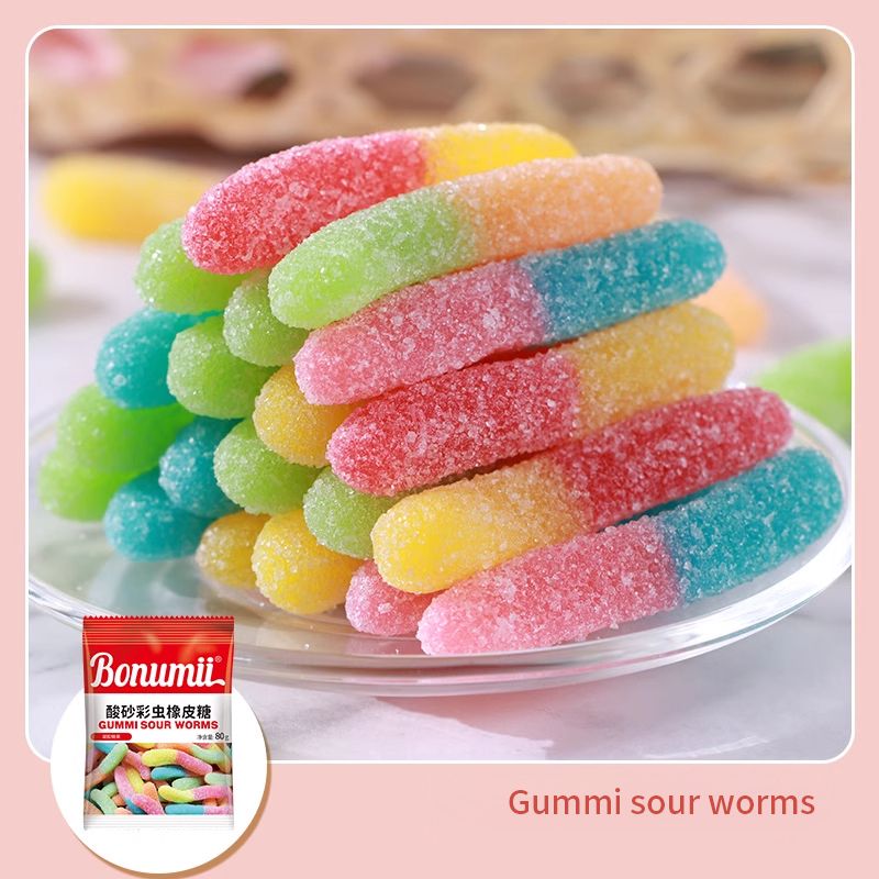 Bonumii Gummy candy 150g，acid sandworm Gummy 150g，Gummy Bear 150g  Snack food、Afternoon tea、 Office snacks、Children's snacks