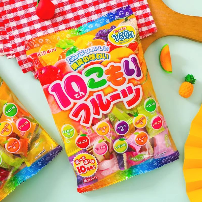 Ribon Fruit candys（soda flavore 152g、grape flavor 81.2g）Sweet fruit candy Snack food、Afternoon tea、 Office snacks、Children's snacks