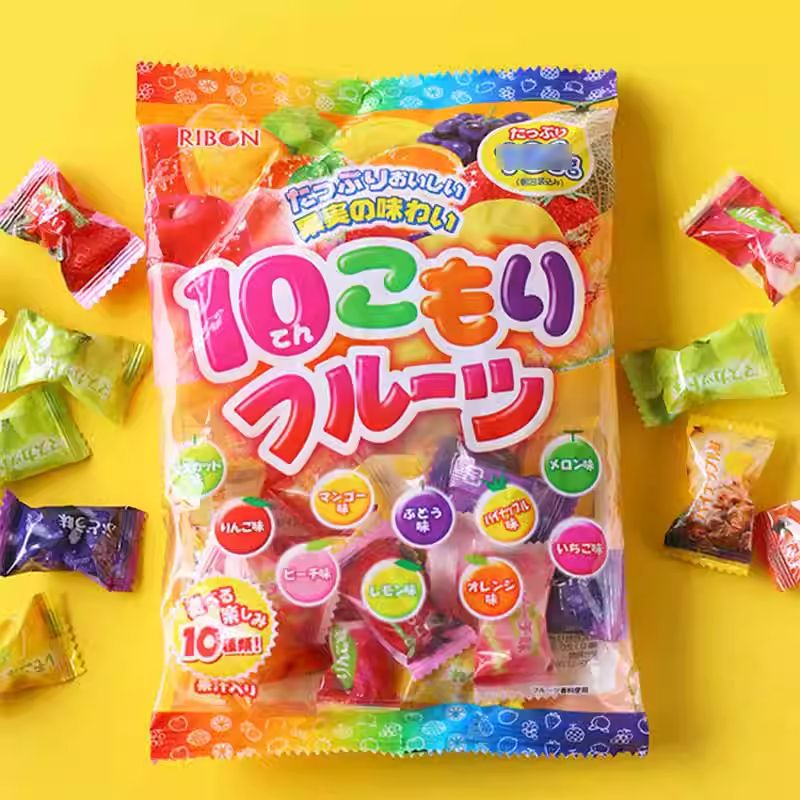 Ribon Fruit candys（soda flavore 152g、grape flavor 81.2g）Sweet fruit candy Snack food、Afternoon tea、 Office snacks、Children's snacks