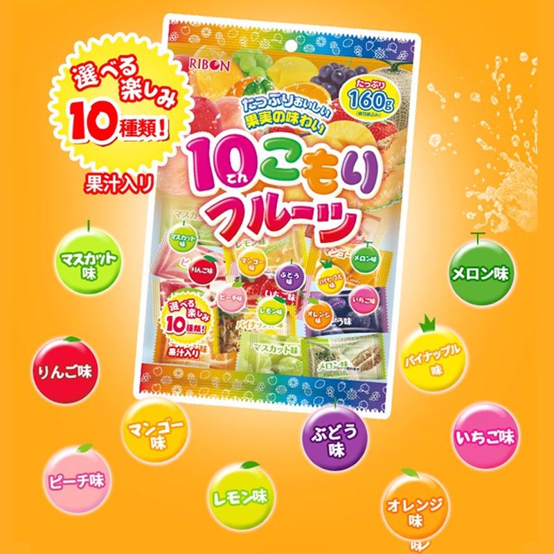 Ribon Fruit candys（soda flavore 152g、grape flavor 81.2g）Sweet fruit candy Snack food、Afternoon tea、 Office snacks、Children's snacks