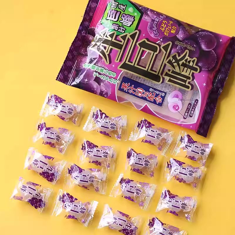 Ribon Fruit candys（soda flavore 152g、grape flavor 81.2g）Sweet fruit candy Snack food、Afternoon tea、 Office snacks、Children's snacks