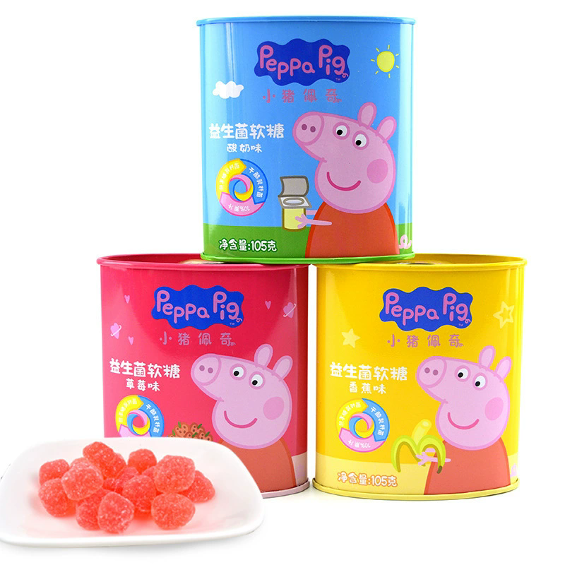 Peppa Pig Probiotic Gummy (Strawberry flavor、Yogurt flavor ) 105g Snack food、Afternoon tea、 Office snacks、Children's snacks