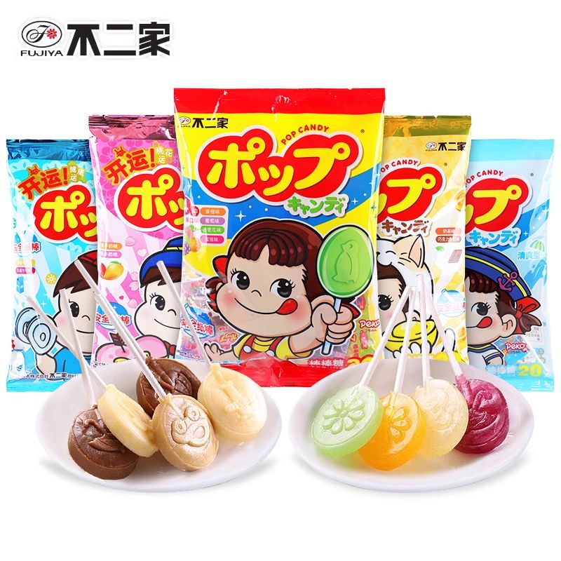 Fujiya Milk Loliipop（Mango & Strawberry）116g，20 per pack，Snack food、Afternoon tea、 Office snacks、Children's snacks