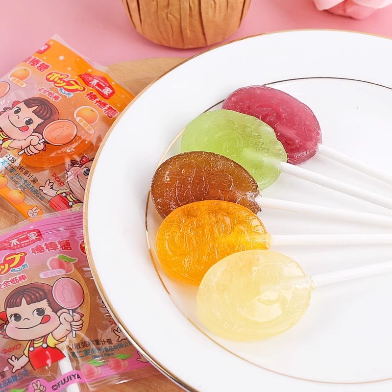 Fujiya Milk Loliipop（Mango & Strawberry）116g，20 per pack，Snack food、Afternoon tea、 Office snacks、Children's snacks