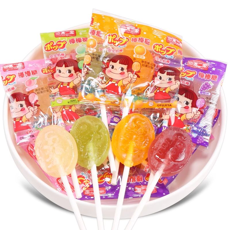 Fujiya Milk Loliipop（Mango & Strawberry）116g，20 per pack，Snack food、Afternoon tea、 Office snacks、Children's snacks