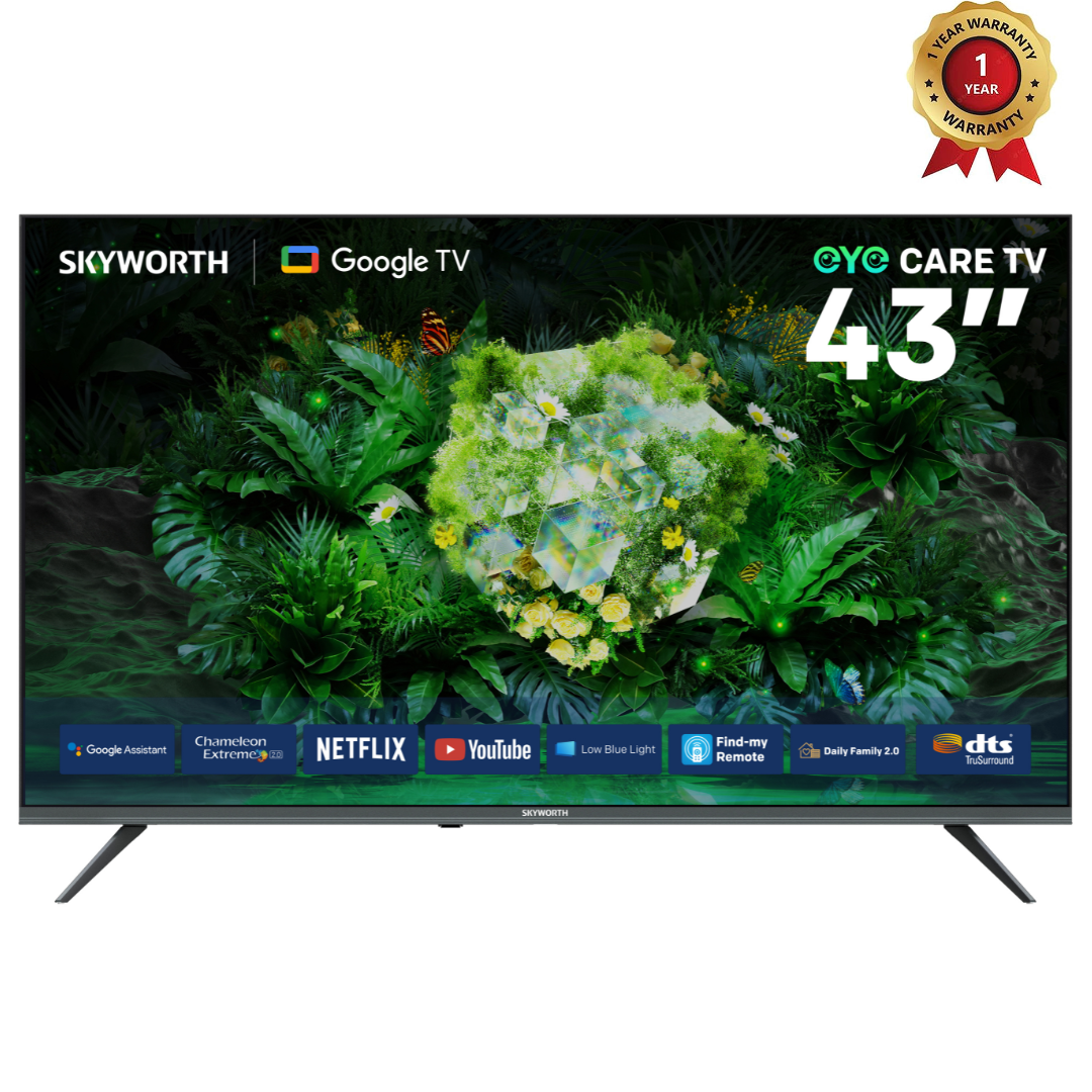 Skyworth 43G6500G, 43" 4K UHD 2025 Smart Google TV, Black (1YR WRTY)