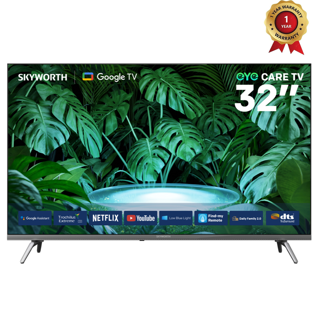 Skyworth 32E3500G, 32" FHD Smart Google TV, Black (1YR WRTY)