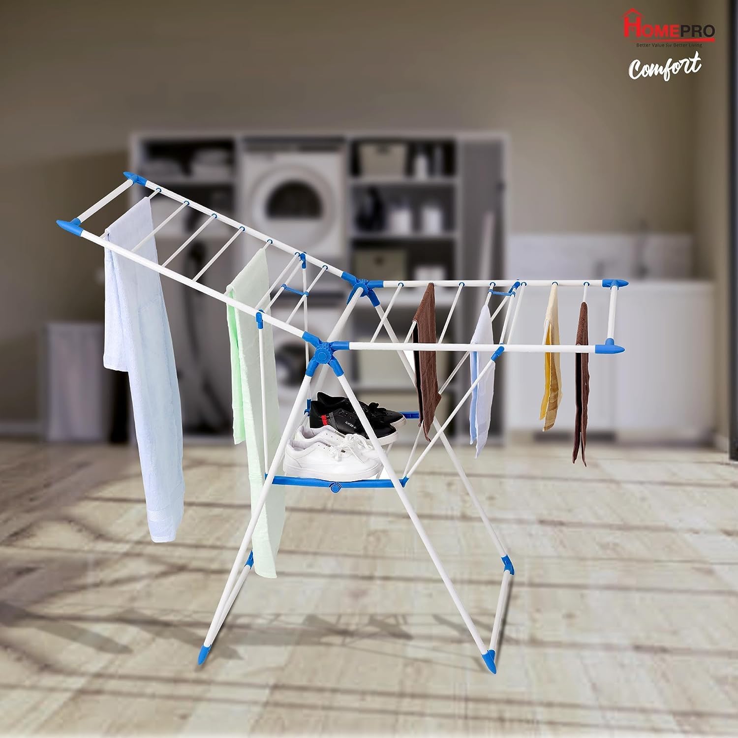 Large Folding Clothes Dryer Drying Space Laundry Washing Durable Metal Drying Rack Multifunctional Air Dryer Ideal For Indoor And Outdoor