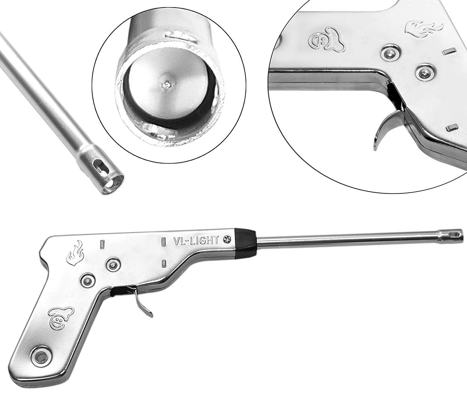 Stainless Steel Igniter Spark Lighter for Kitchen Stove (Silver, 27 cm)