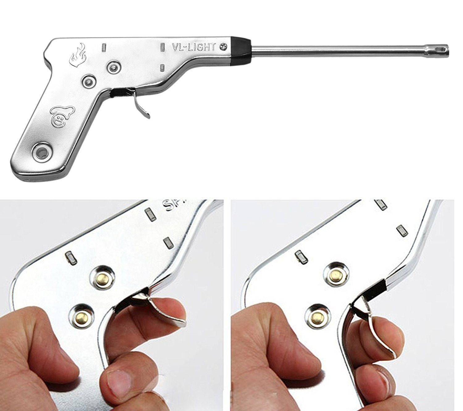 Stainless Steel Igniter Spark Lighter for Kitchen Stove (Silver, 27 cm)
