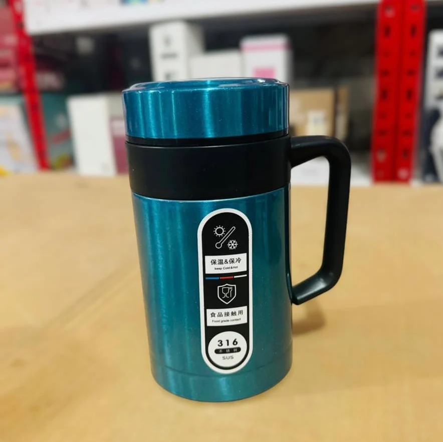 Stainless Steel Thermos Mugs Tea Cup With Handle Lid Tea Filter Insulated Tea Mug Thermos Cup Office Thermoses Hot and Cold Tea Coffee Cup