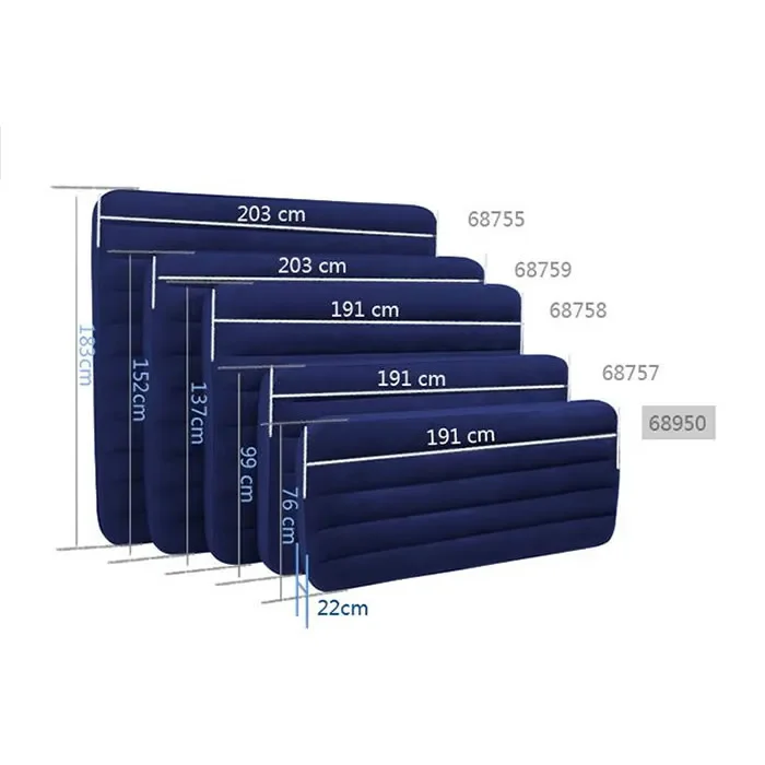 Intex Inflatable Full Classic Downy Bed Air Bed/Mattress, Blue