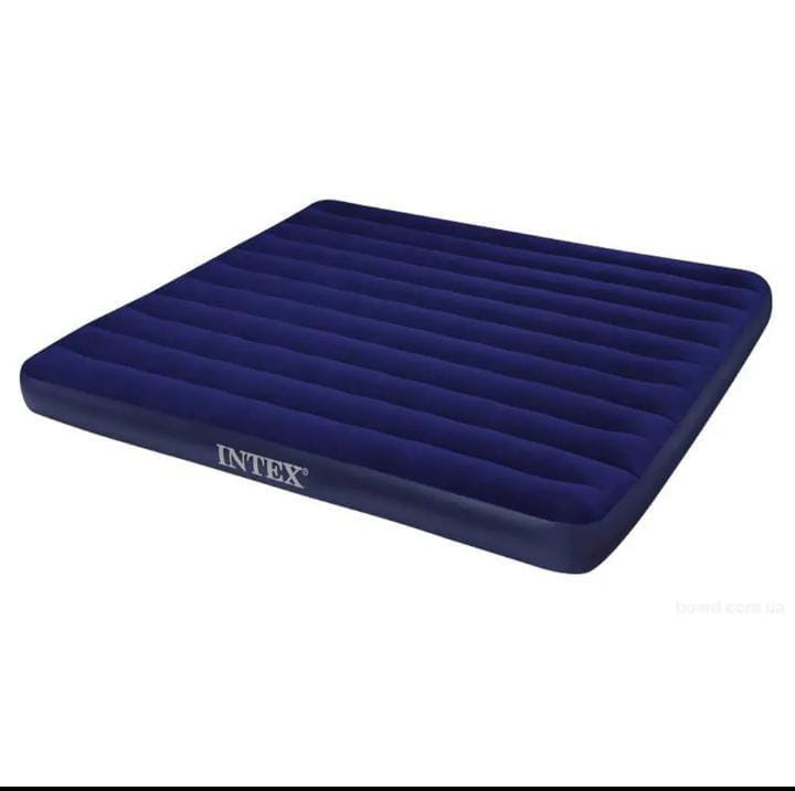 Intex Inflatable Full Classic Downy Bed Air Bed/Mattress, Blue