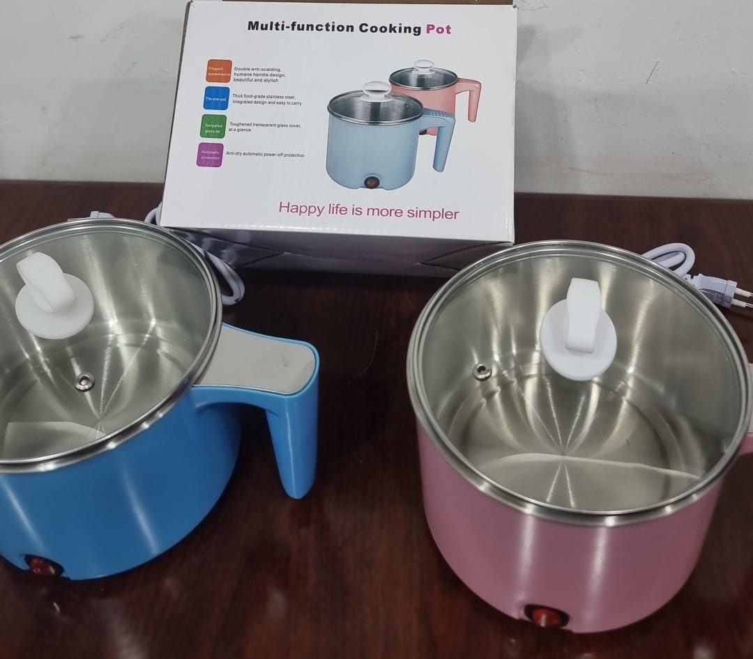 Electric Multifunction Cooking Pot 1.5 Litre 600-Watts, Multi-Purpose Cooker Mini Electric Cooker Steamer Cook pots for Cook Noodles/hot Pot/Rice Porridge for Home, Office and Travel