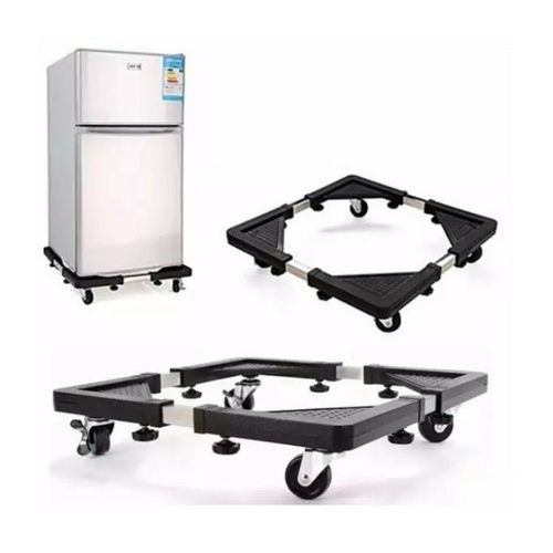 Universal Multi-Functional Adjustable & Expandable for Fully Automatic Washing Machine,Mini Refrigerator and Fridge Base Trolley Stand with Wheels (Stainless Steel)