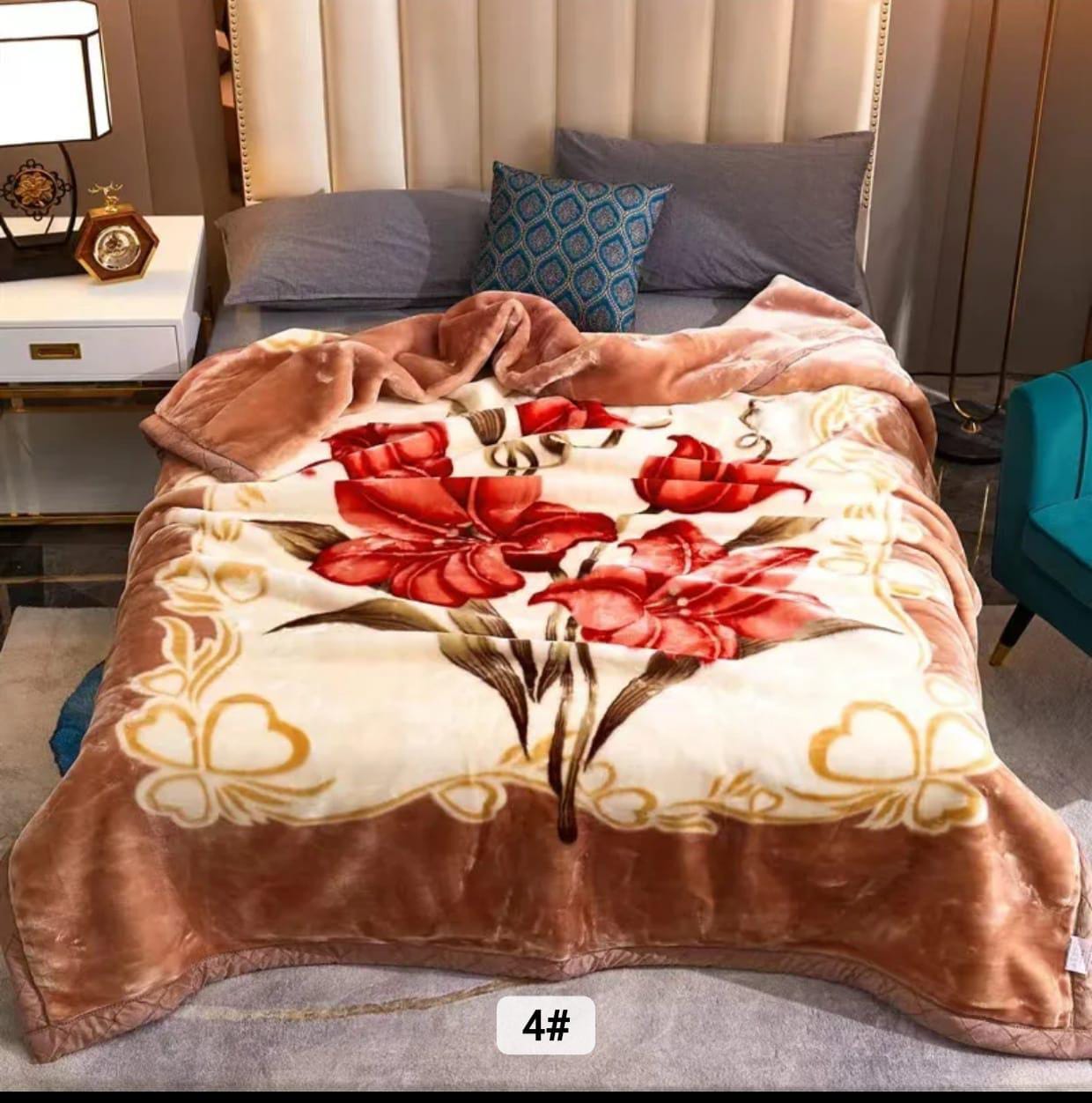 Ultra Soft Luxurious Embossed Very Warm Korean Mink Single Bed Blanket Double ply, Super Soft Blanket for AC Room and mild Winters Multicolor
