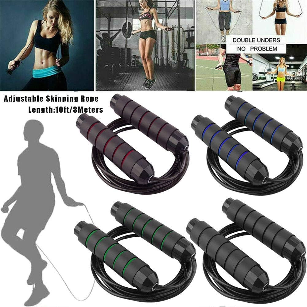 Jump Rope ，Angle-Free Ball Bearing Fast Rope Skipping Adjustable Memory Foam Anti Skid Handle Skipping Rope New Fitness Speed Rope for Men and Women Suitable for Aerobic Exercise