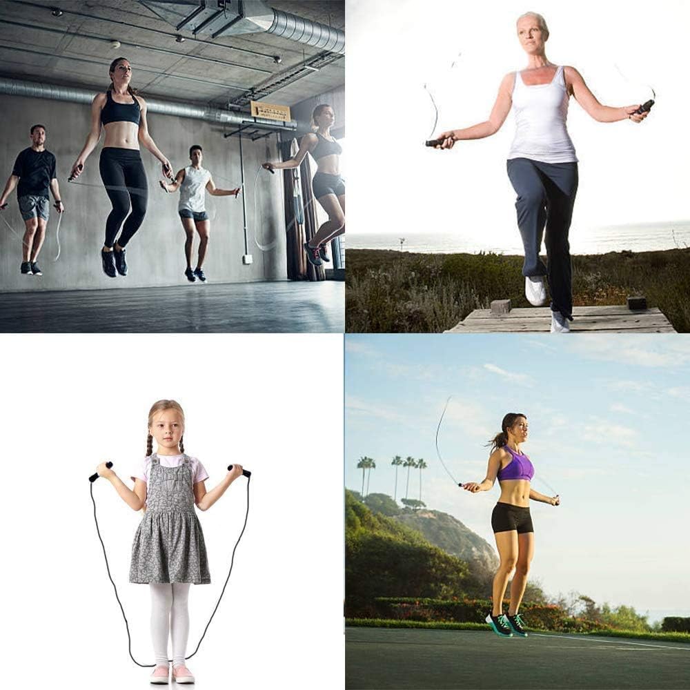 Jump Rope ，Angle-Free Ball Bearing Fast Rope Skipping Adjustable Memory Foam Anti Skid Handle Skipping Rope New Fitness Speed Rope for Men and Women Suitable for Aerobic Exercise