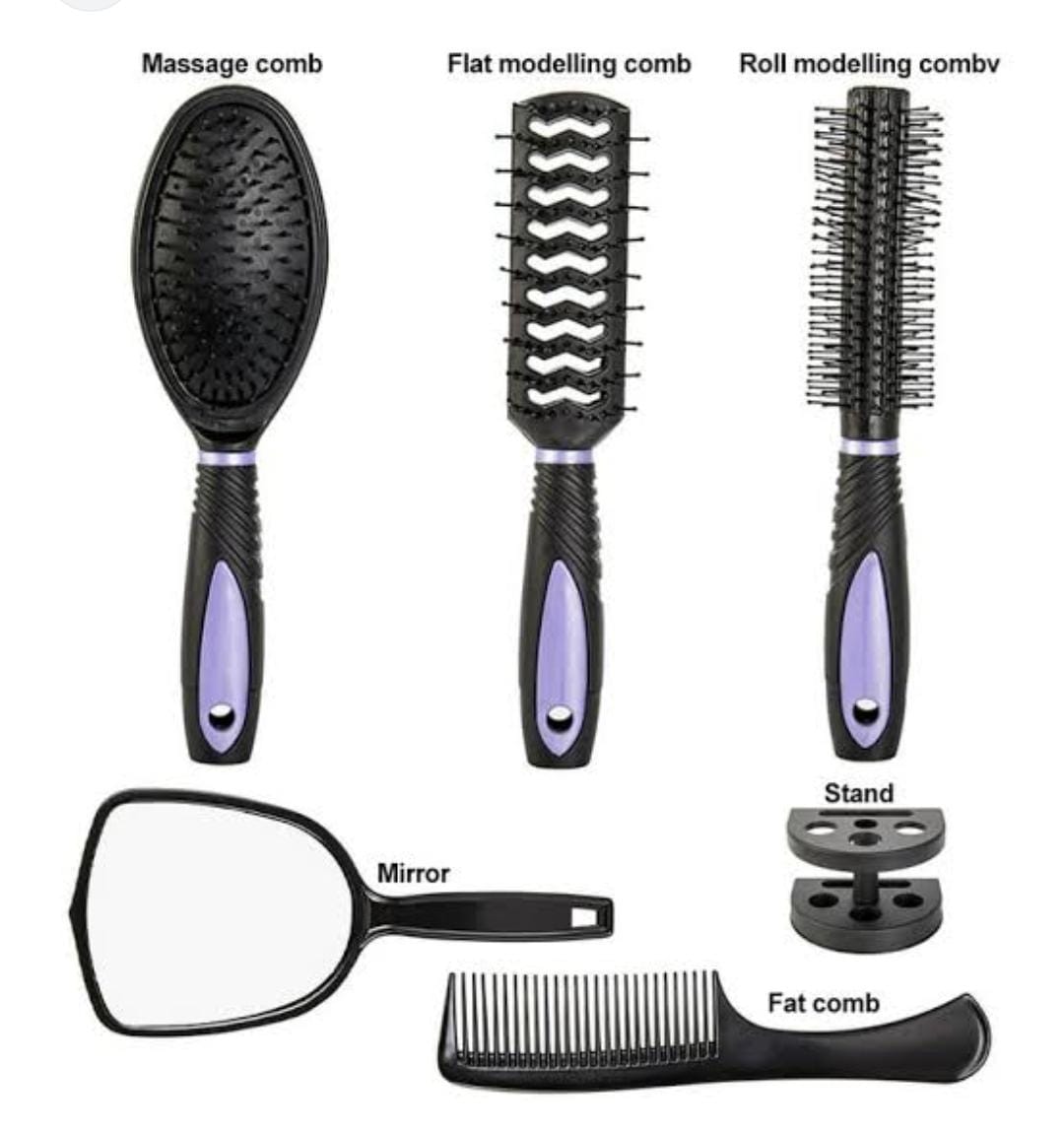 Hair Comb Mirror Stand Set for Air Bag Comb Mirror Comb Set Five Piece Comb Set Brush for Holder Paddle Household Brush Rib Comb Hair Brushes