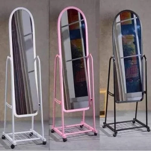 Full Length Mirror with Wheels Body Standing Hanging Floor Swivel Tilting Wall Mounted Arch Dressing Makeup Bedroom Hallway Storage Rack