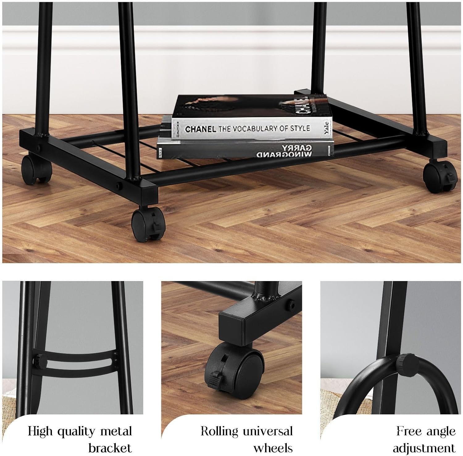 Full Length Mirror with Wheels Body Standing Hanging Floor Swivel Tilting Wall Mounted Arch Dressing Makeup Bedroom Hallway Storage Rack