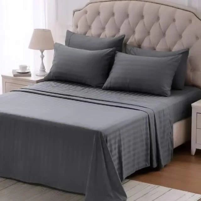 Full Size Moss Striped Bed Sheet Set - 800 TC Egyptian Cotton Bedding - Upto 18 Inch Deep Pocket of Cotton Sheets - 6 Piece Premium Sheet Set Cotton King size