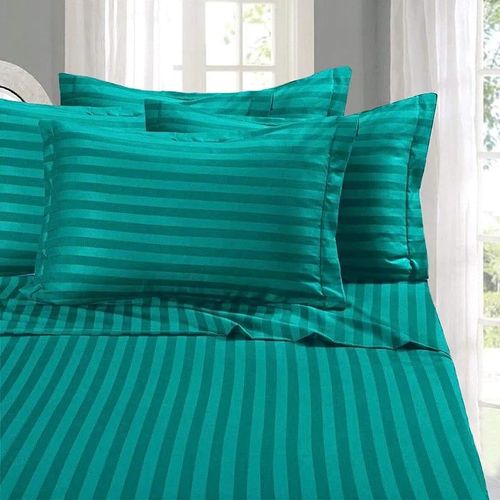 Full Size Moss Striped Bed Sheet Set - 800 TC Egyptian Cotton Bedding - Upto 18 Inch Deep Pocket of Cotton Sheets - 6 Piece Premium Sheet Set Cotton King size