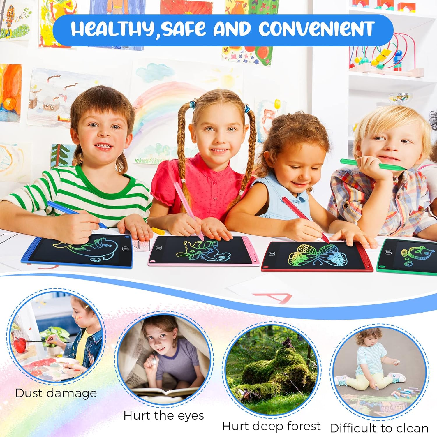8.5 LCD Writing Tablet For Kids With Extra Battery Cell Free, Multi Color LCD Writing Pad, Toy for Boys and Girls, Home Toy, Convenient to handle for kids, Drawing Tablet, E Note Pad, Drawing board LC