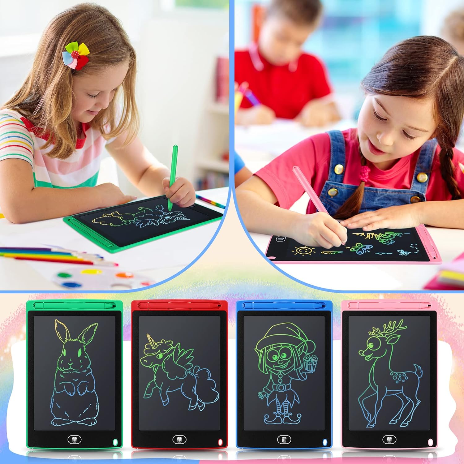8.5 LCD Writing Tablet For Kids With Extra Battery Cell Free, Multi Color LCD Writing Pad, Toy for Boys and Girls, Home Toy, Convenient to handle for kids, Drawing Tablet, E Note Pad, Drawing board LC