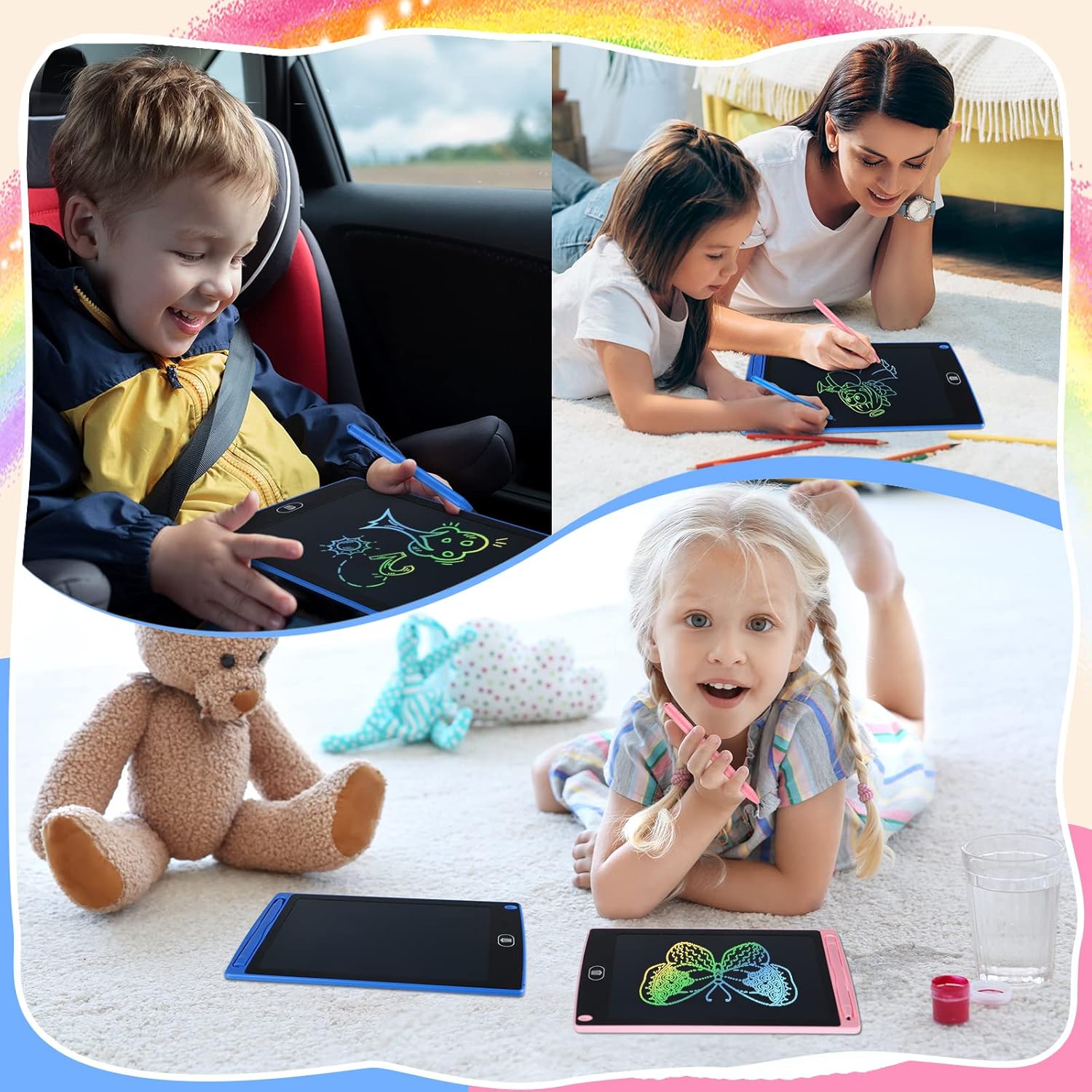 8.5 LCD Writing Tablet For Kids With Extra Battery Cell Free, Multi Color LCD Writing Pad, Toy for Boys and Girls, Home Toy, Convenient to handle for kids, Drawing Tablet, E Note Pad, Drawing board LC