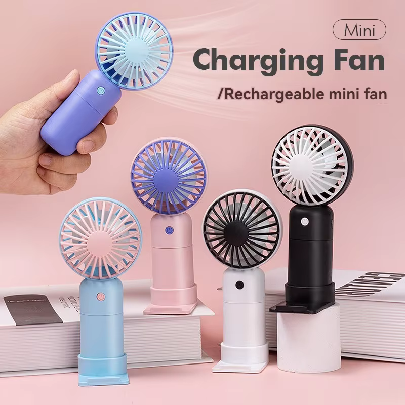 Mini Portable USB Rechargeable Table Fan - 3 Speed ​​Silent Handheld Cooling Fan for Office, Students, and Travel