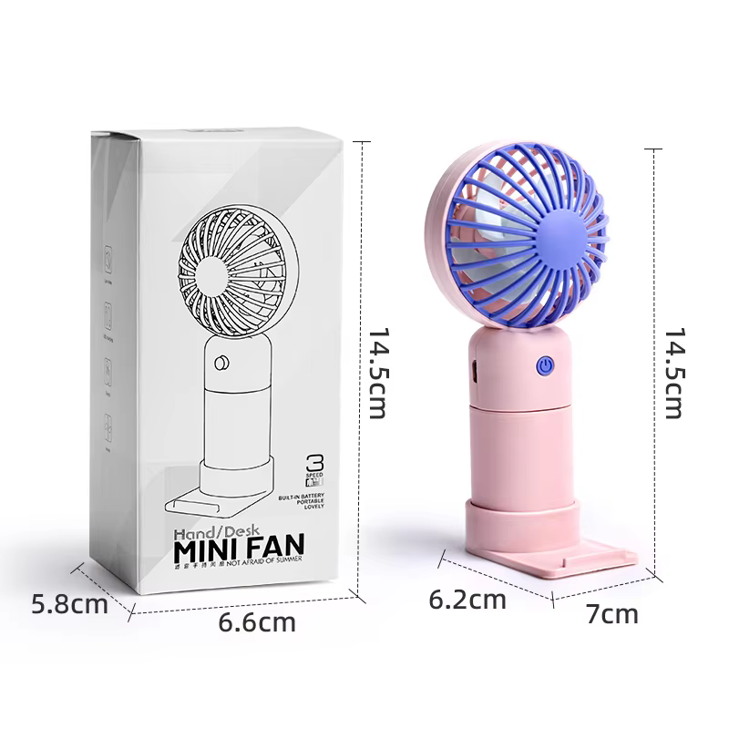 Mini Portable USB Rechargeable Table Fan - 3 Speed ​​Silent Handheld Cooling Fan for Office, Students, and Travel