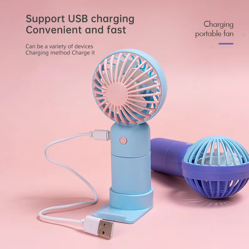 Mini Portable USB Rechargeable Table Fan - 3 Speed ​​Silent Handheld Cooling Fan for Office, Students, and Travel