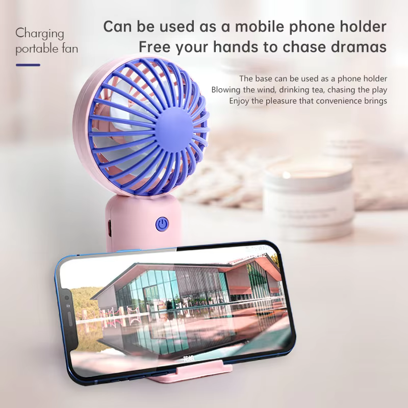 Mini Portable USB Rechargeable Table Fan - 3 Speed ​​Silent Handheld Cooling Fan for Office, Students, and Travel