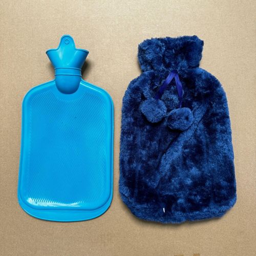 Hot Water Bottles with Cover, 2L Large Hot Water Bottle with Fluffy Cover, PVC Clear Hot Water Bag for Warm Pain Relief and Cold Heat Therapy