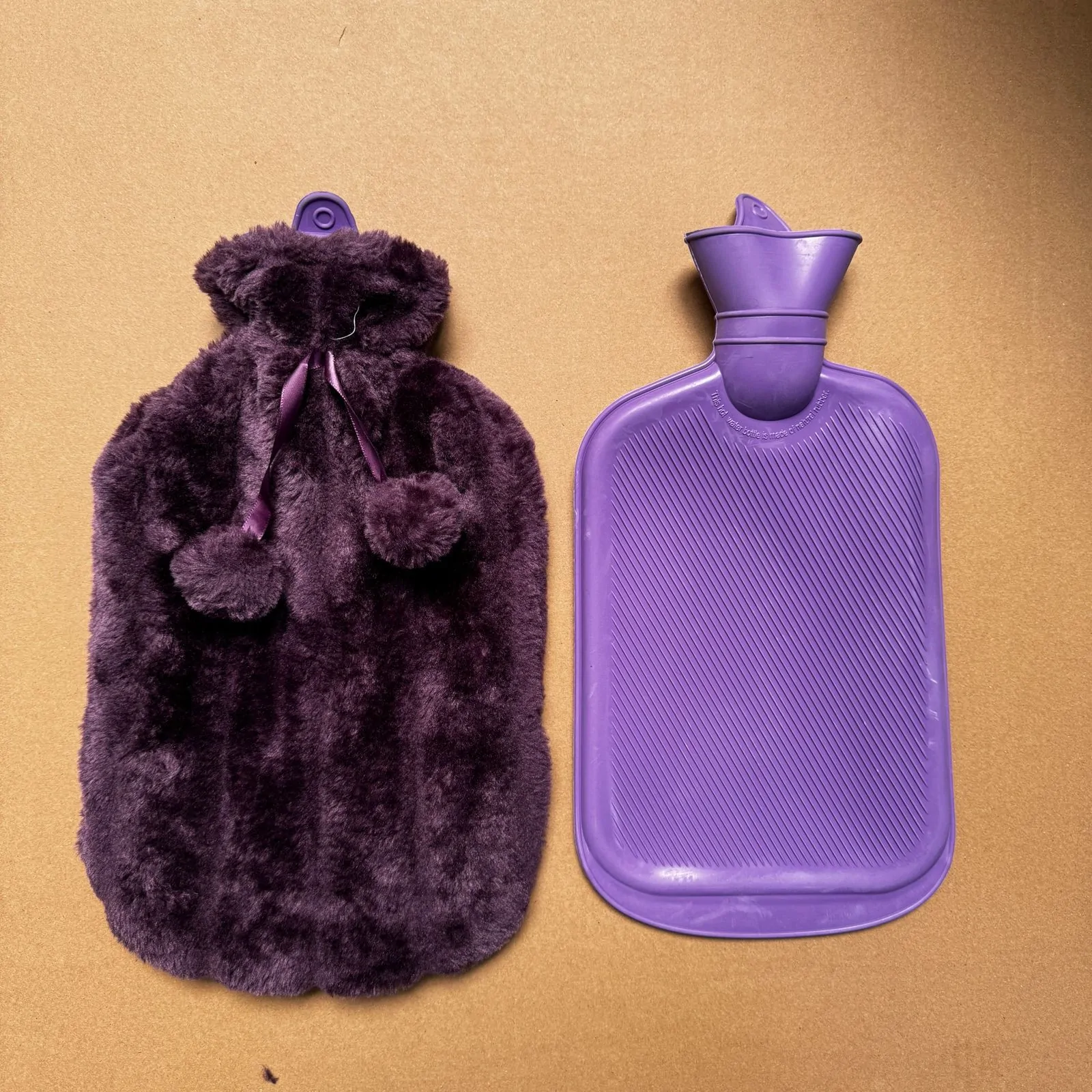 Hot Water Bottles with Cover, 2L Large Hot Water Bottle with Fluffy Cover, PVC Clear Hot Water Bag for Warm Pain Relief and Cold Heat Therapy