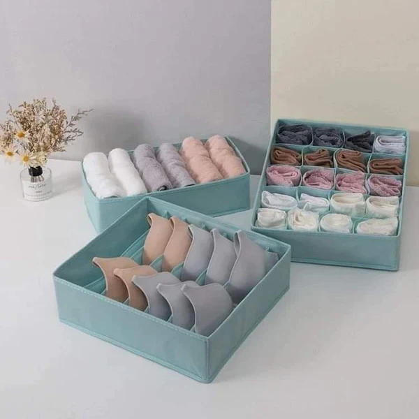 3pcs Multi-size Underwear Organizer Foldable Home Storage Box Non-woven Wardrobe Drawer Closet Organizer