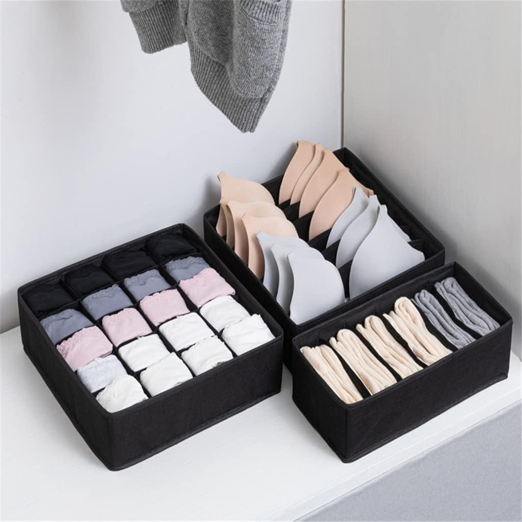 3pcs Multi-size Underwear Organizer Foldable Home Storage Box Non-woven Wardrobe Drawer Closet Organizer