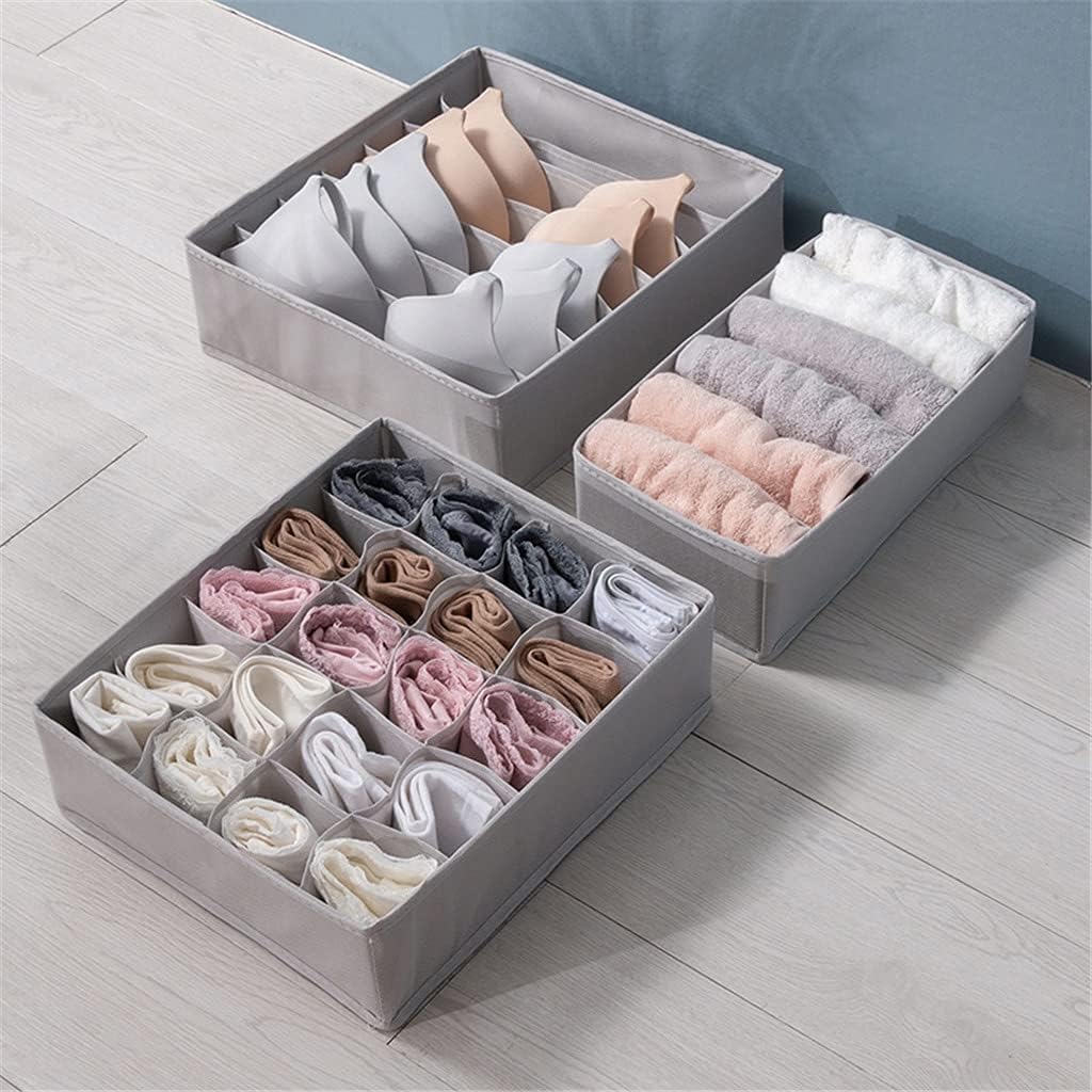 3pcs Multi-size Underwear Organizer Foldable Home Storage Box Non-woven Wardrobe Drawer Closet Organizer