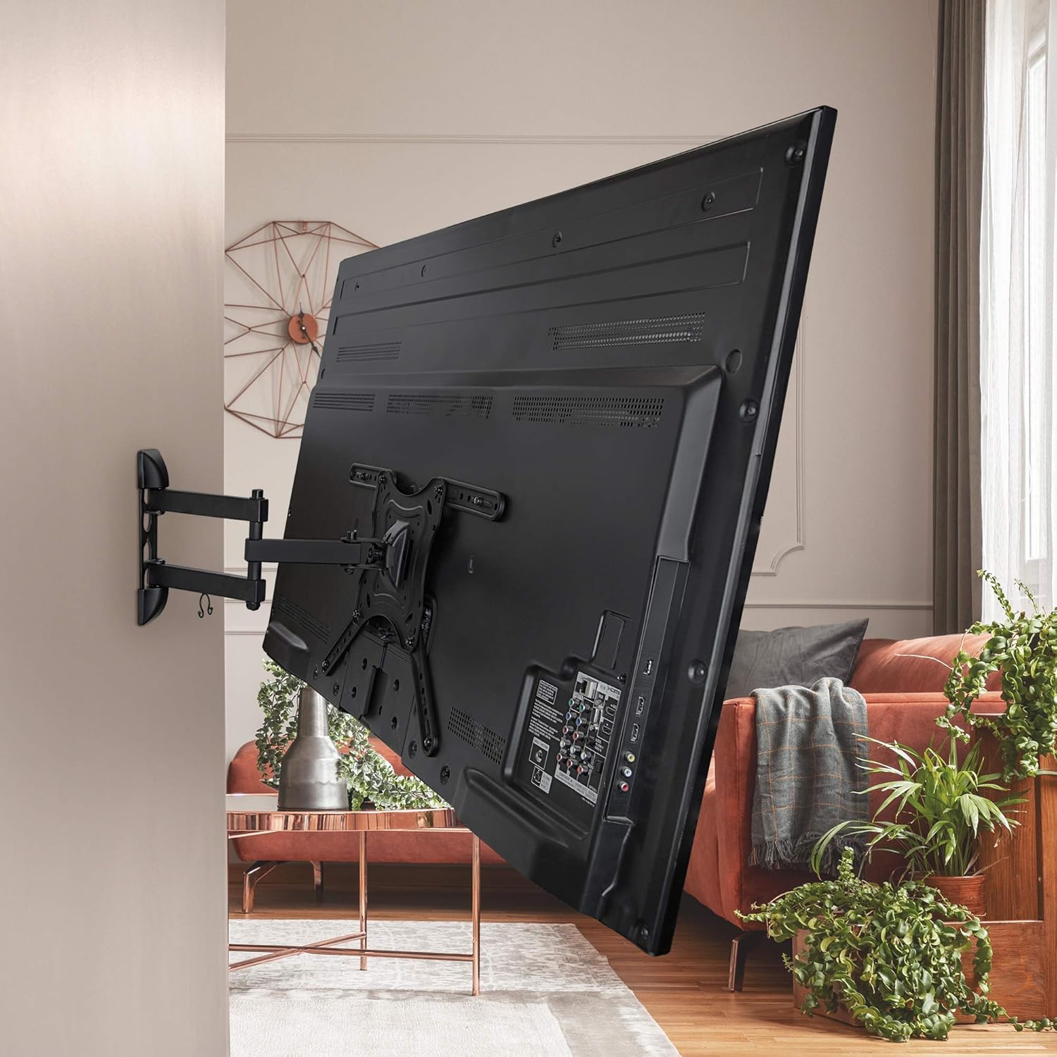 Full Motion TV Wall Mount Monitor Wall Bracket with Swivel and Articulating Tilt Arm, Fits 26 32 35 37 40 42 47 50 55 Inch LCD LED OLED Flat Screens up to 66 lbs