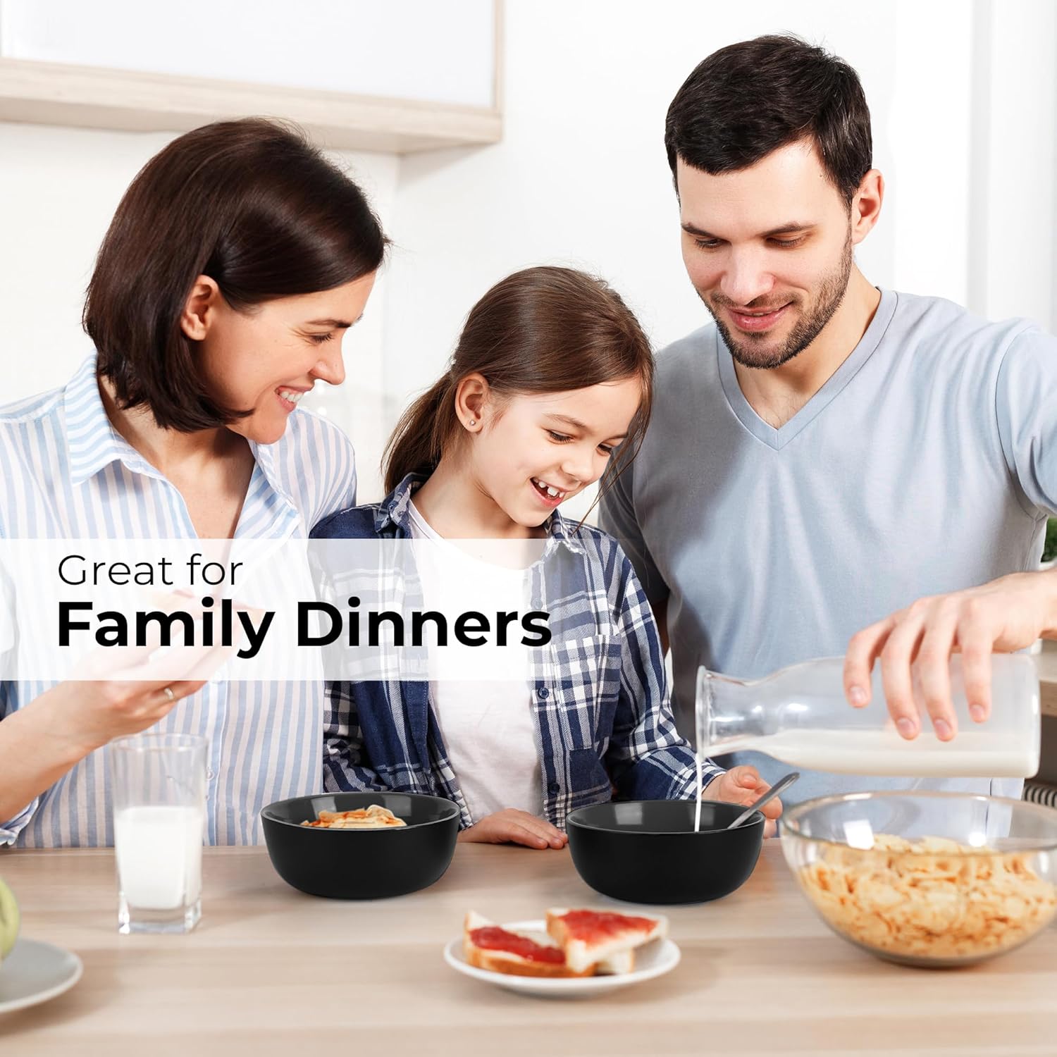 24-Piece, Service for 6 Dishware Set/Stoneware Dinnerware Set – Including Plates, Soup Plates, mugs and Bowls – Microwave & Dishwasher Safe