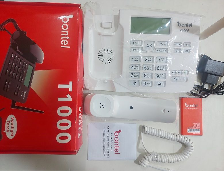 Bontel T1000 GSM Fixed Wireless Landline Desktop Phone (Dual SIM)