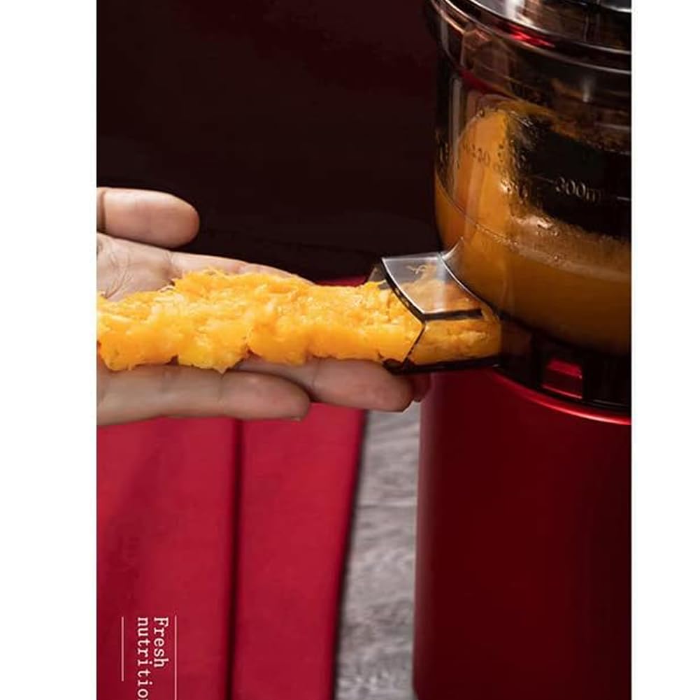 SOKANY SK-25 300W Juice Extractor, 80mm Wide Mouth, Juice Pitcher, Pulp Container, Reverse Chew Function, Slow Rotating Juice Extractor for Whole Fruits, Red
