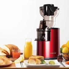 SOKANY SK-25 300W Juice Extractor, 80mm Wide Mouth, Juice Pitcher, Pulp Container, Reverse Chew Function, Slow Rotating Juice Extractor for Whole Fruits, Red